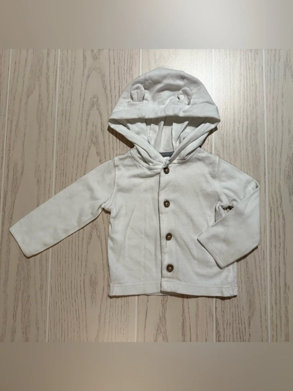 Carter’s Baby Girl 9M White‎ Bear Ear Hooded Cardigan Sweater